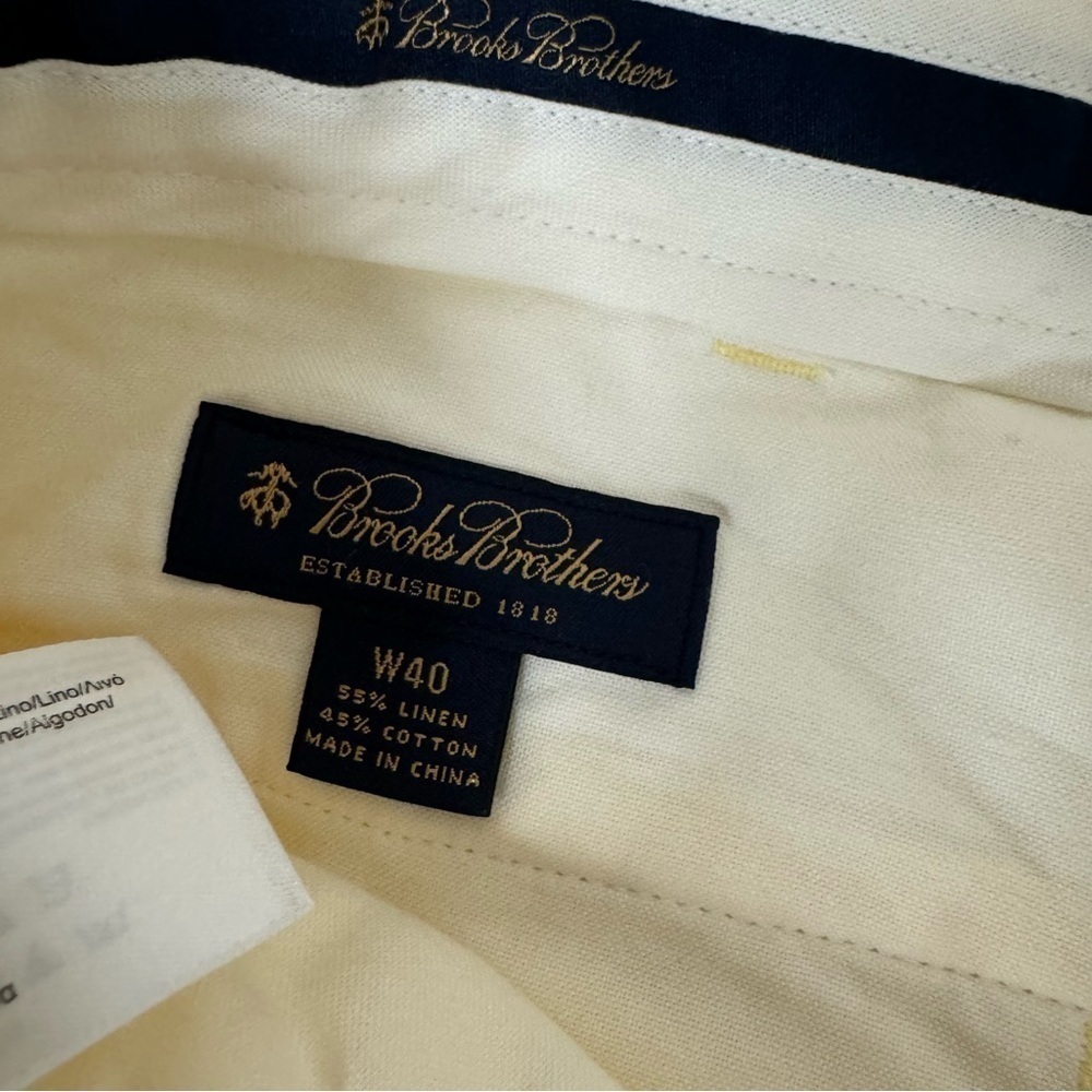 Brooks Brothers Linen Blend Yellow Shorts 40 - Picture 6 of 9